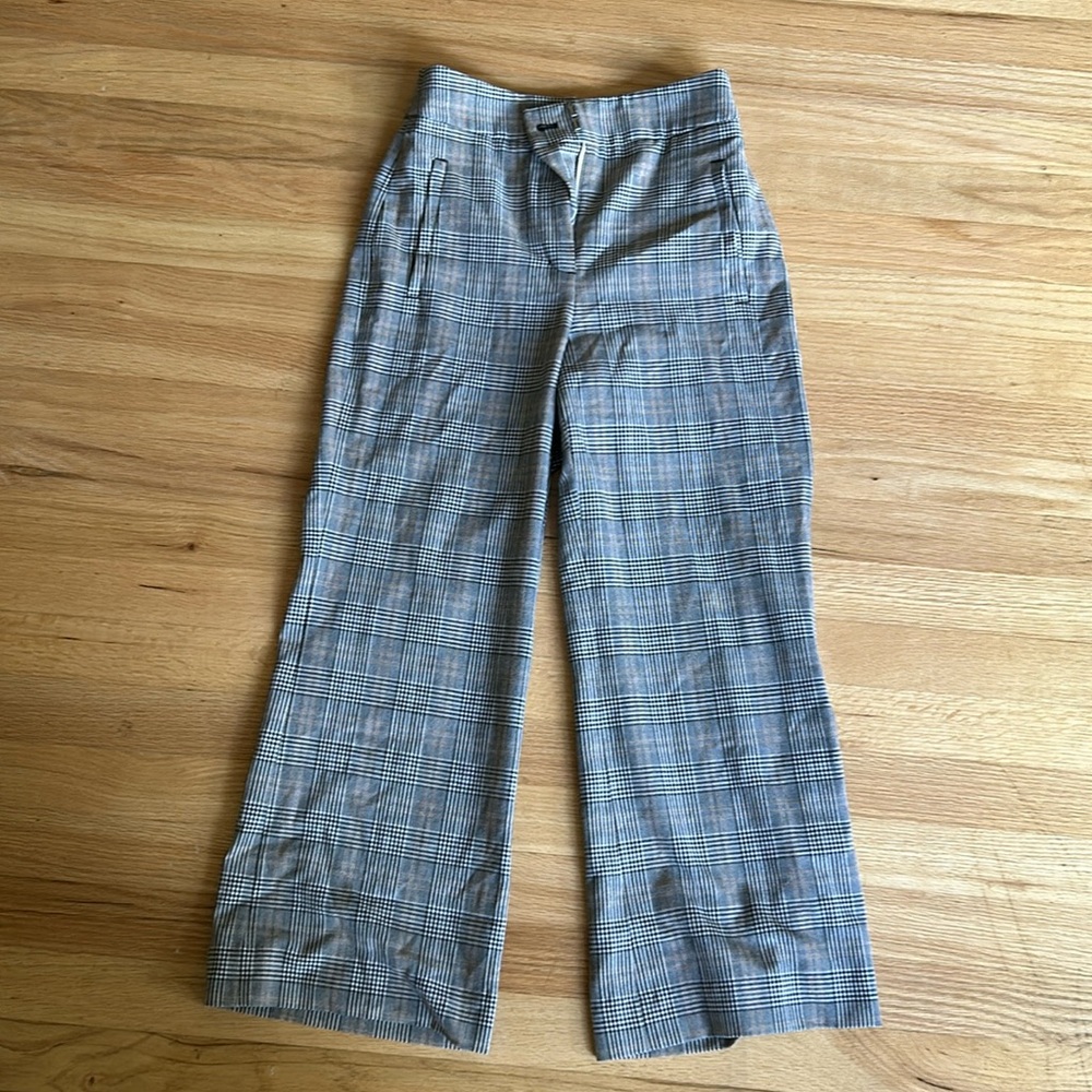 aritzia little moon plaid trousers